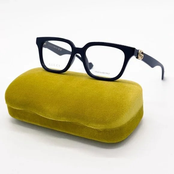 NEW GUCCI GG1536O 011 EYEGLASSES UNISEX BLUE EYEWEAR